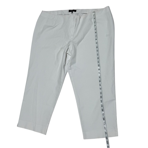 Lafayette 148 New York White Cropped Pants Plus Size 20W Stretch Trousers - Picture 4 of 11